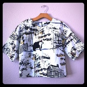 Tibi forest print top